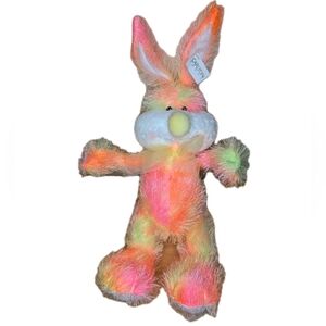 Carlton Cards Poseable Bunny Rabbit 18" Plush Stuffed Animal Colorful Vintage